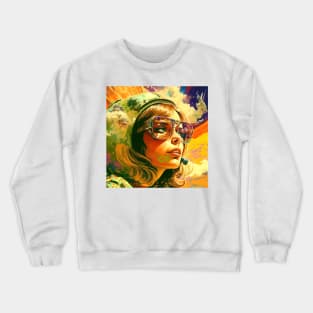We Are Floating In Space - 01 - Sci-Fi Inspired Retro Artwork Crewneck Sweatshirt